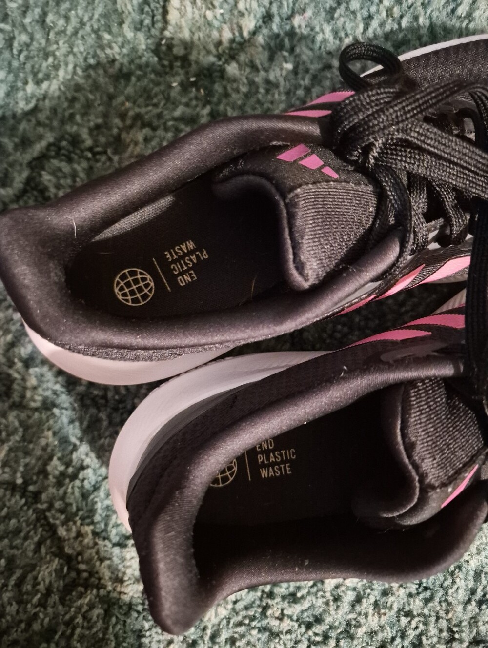 Adidas Cloudfoam Lace Up Sneakers Black Pink Women's Size 9 - Picture 9 of 10